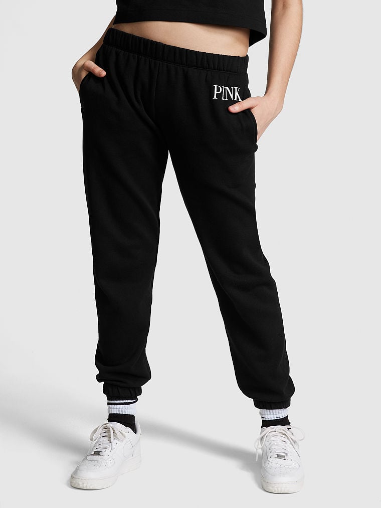 Pink black on sale sweatpants