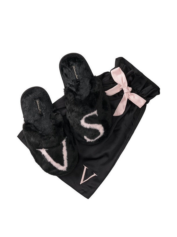 Victoria secret open toe slippers hot sale