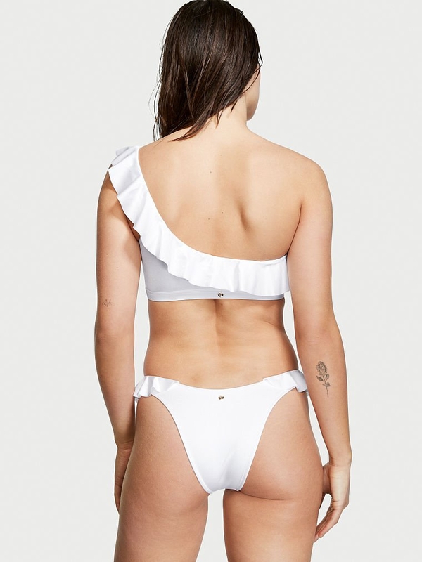 White ruffle clearance swim top