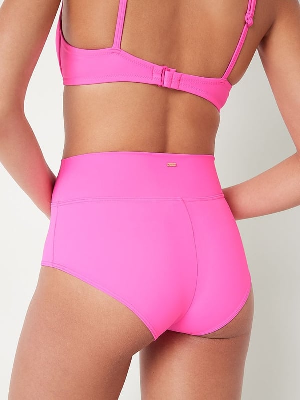 Hot pink high on sale waisted bikini bottoms