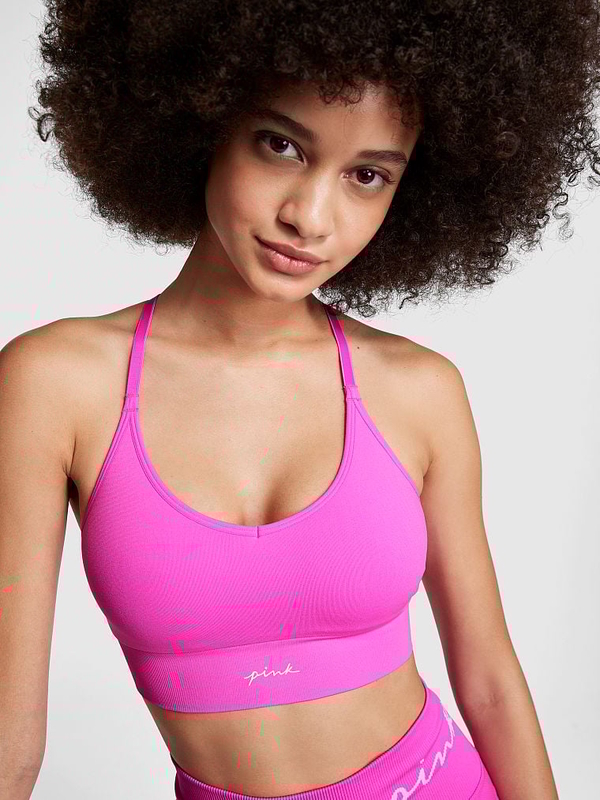 Pink seamless bra hotsell